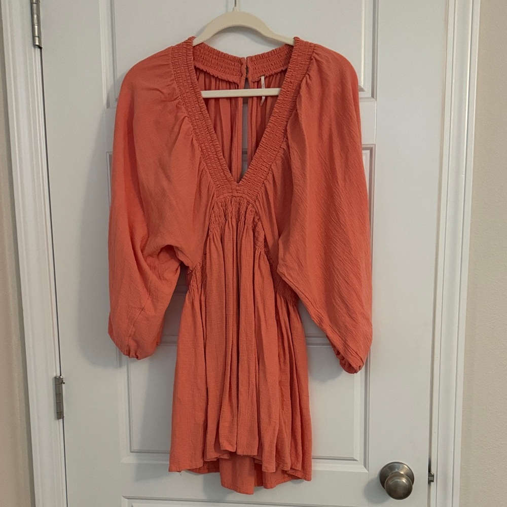 Free People  Coral Pink Mini Dress